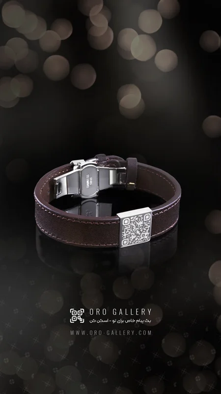 دستبند چرم میستریو رویال - نقره  (قابلیت ثبت صدا و تصویر)