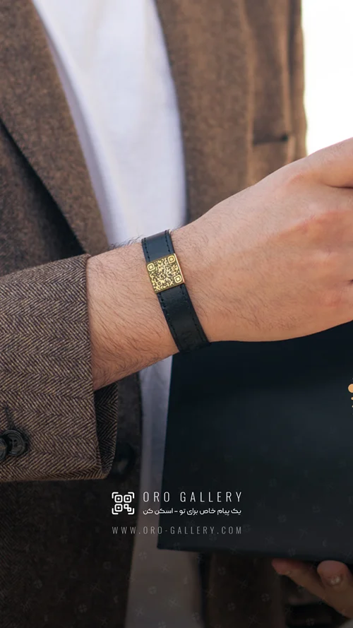 دستبند چرم میستریو رویال- طلا (قابلیت ثبت صدا و تصویر)